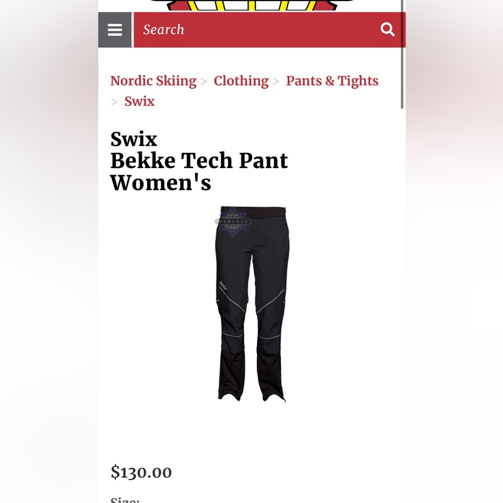 Swix
Bekke Tech Pant Women's - Black XL